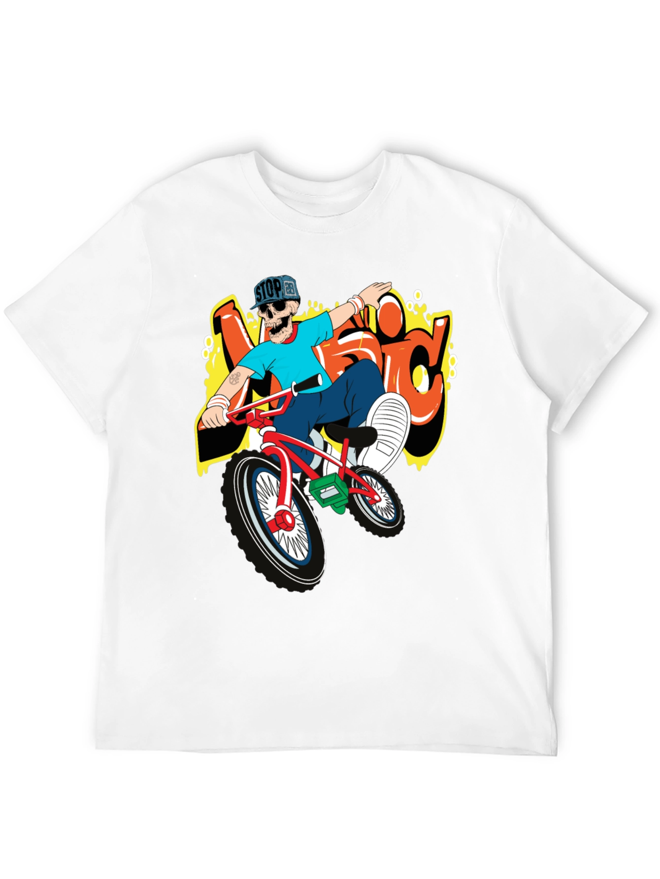 Skeleton BMX Rider Graphic Tee