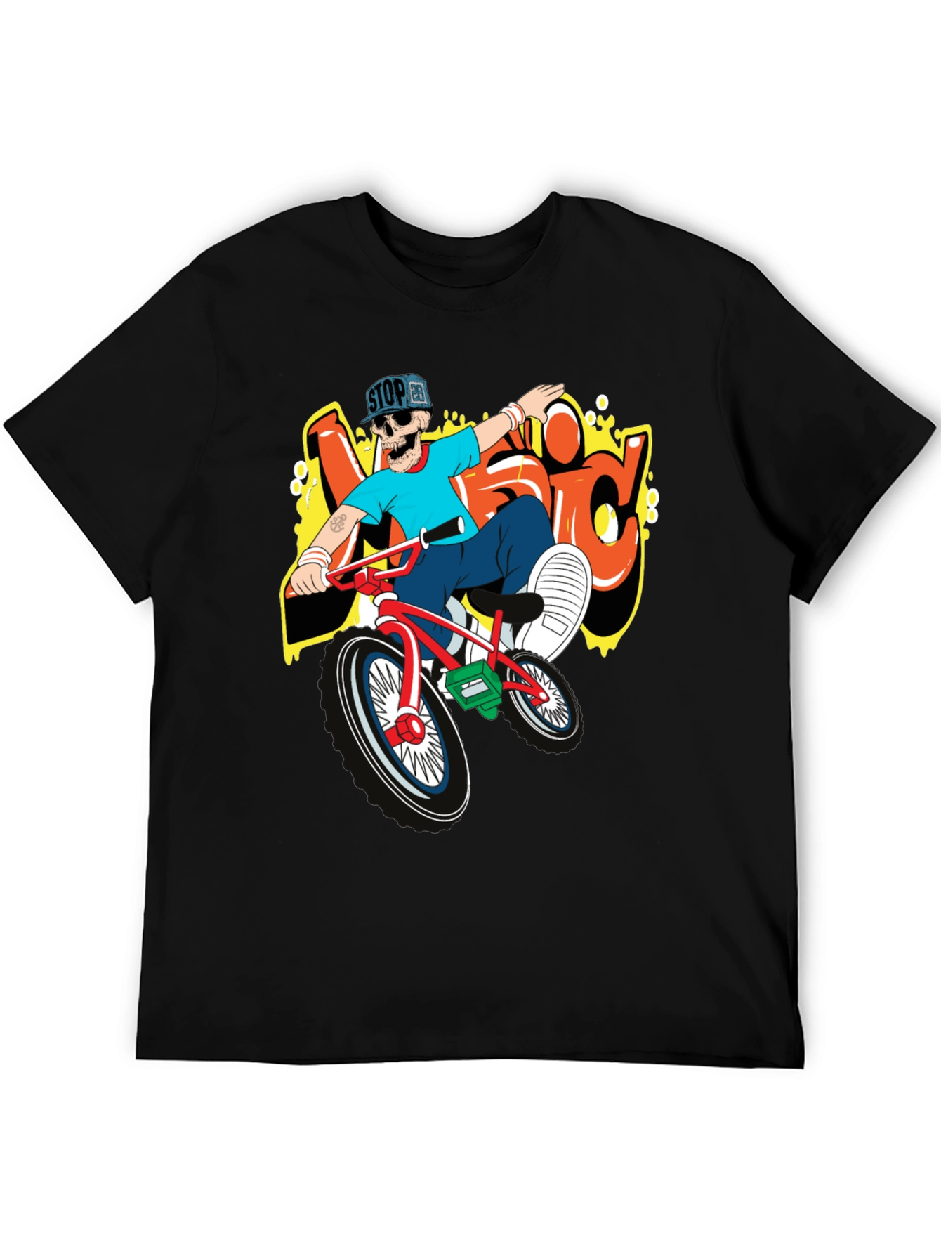 Skeleton BMX Rider Graphic Tee
