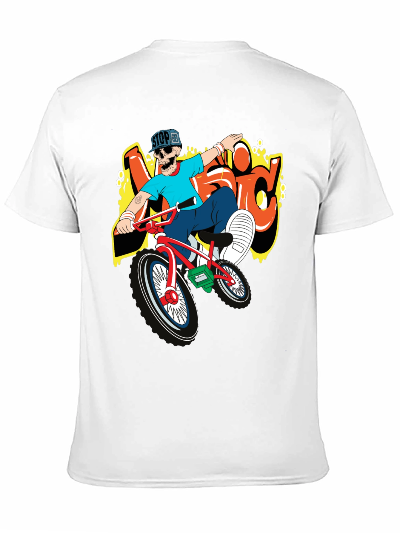 Skeleton BMX Rider Graphic Tee