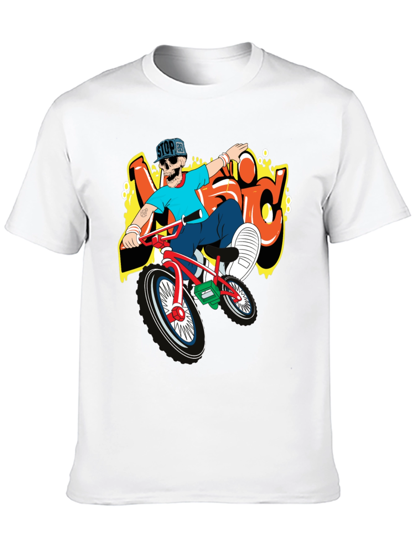 Skeleton BMX Rider Graphic Tee