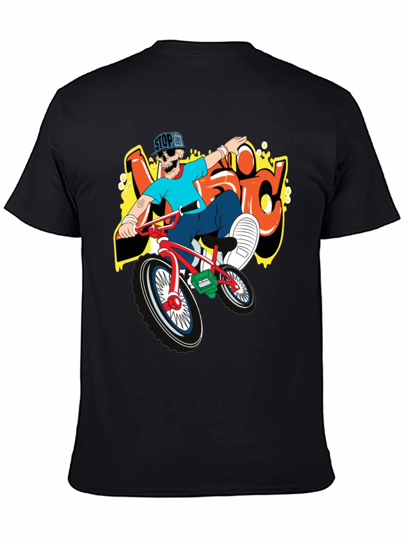 Skeleton BMX Rider Graphic Tee