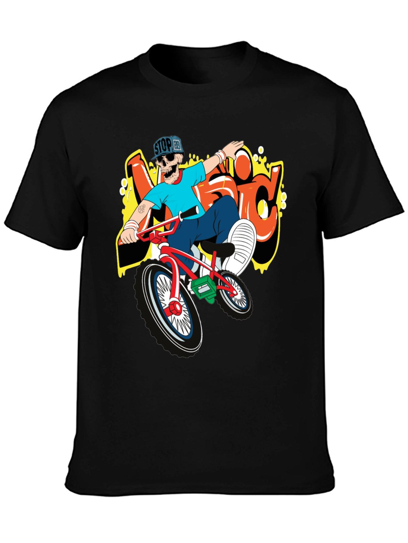 Skeleton BMX Rider Graphic Tee