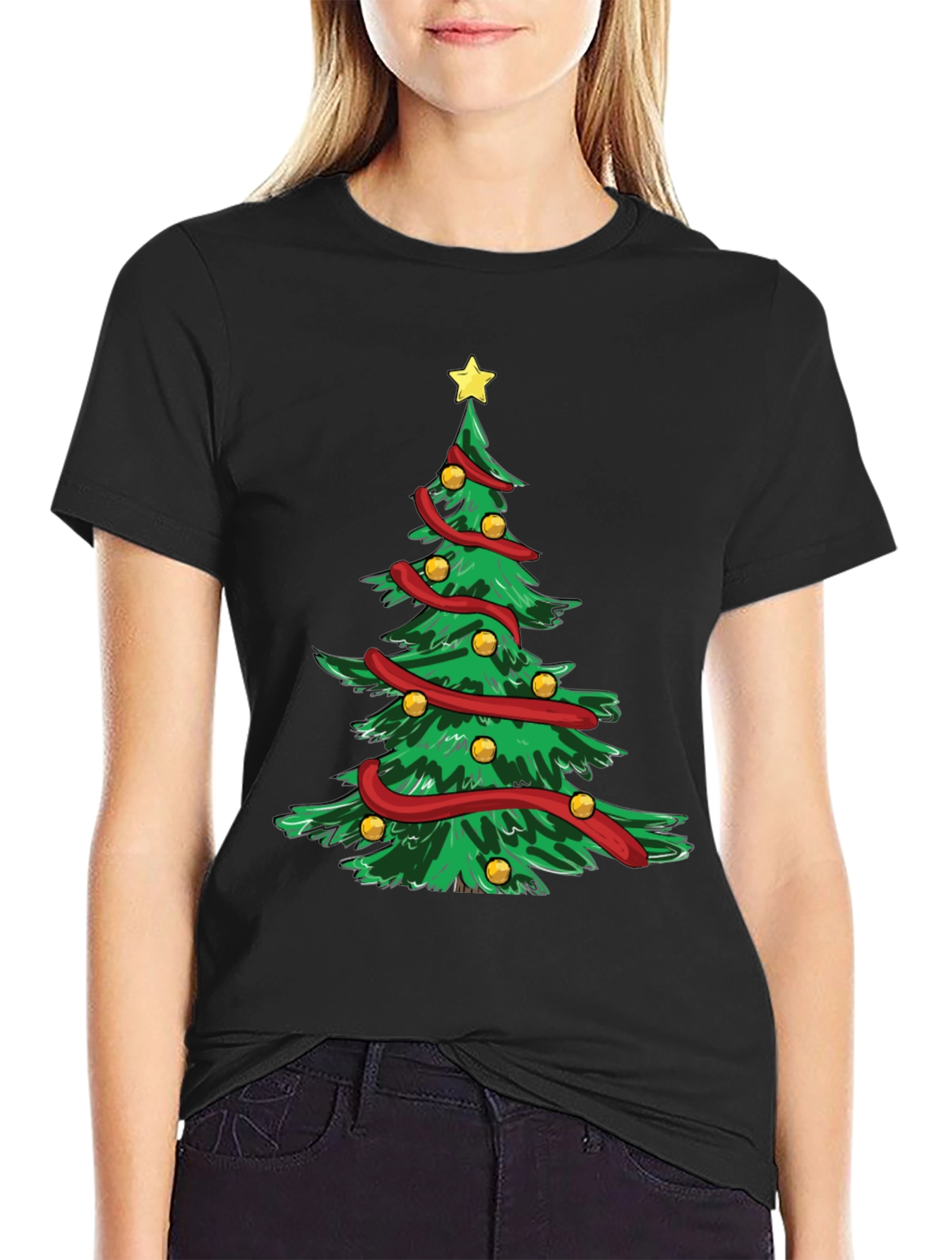 Christmas Tree Graphic T-Shirt Holiday Festive Tee
