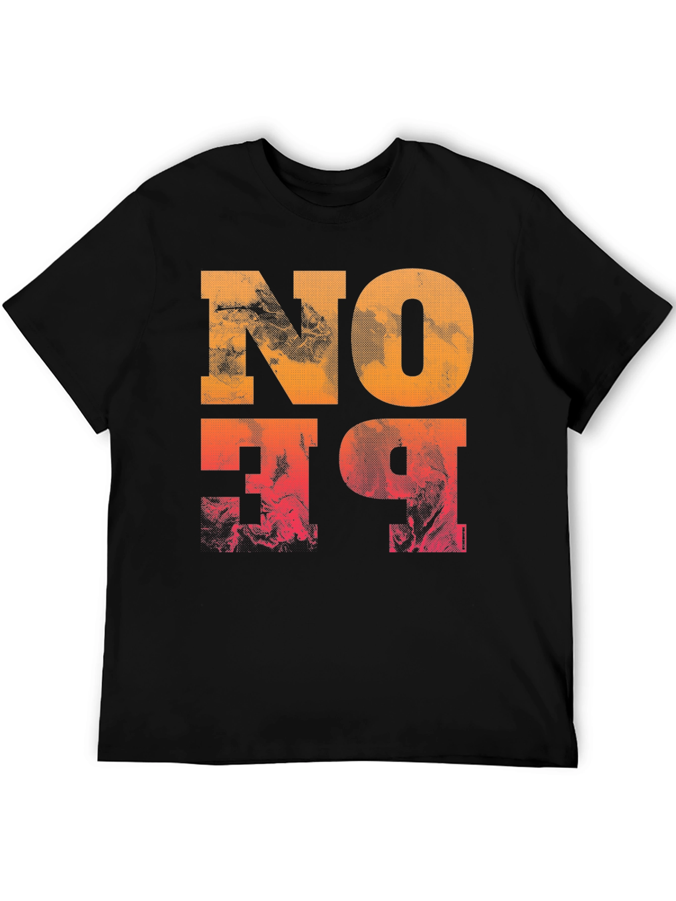 Abstract Graphic Print Mens Black T-Shirt