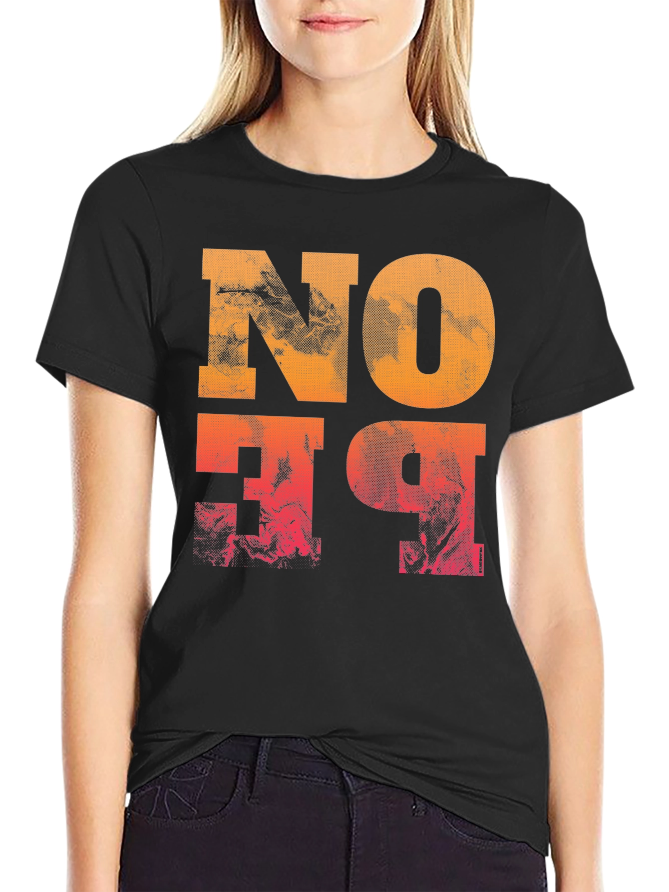 Abstract Graphic Print Mens Black T-Shirt