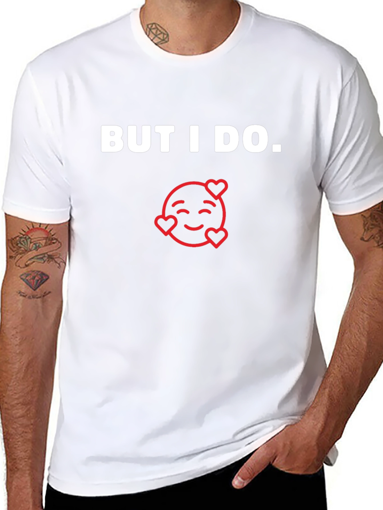 But I Do Emoji Heart Graphic Black T-Shirt