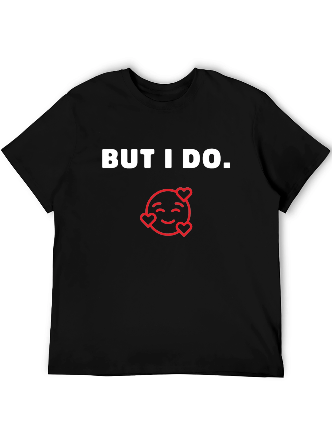 But I Do Emoji Heart Graphic Black T-Shirt