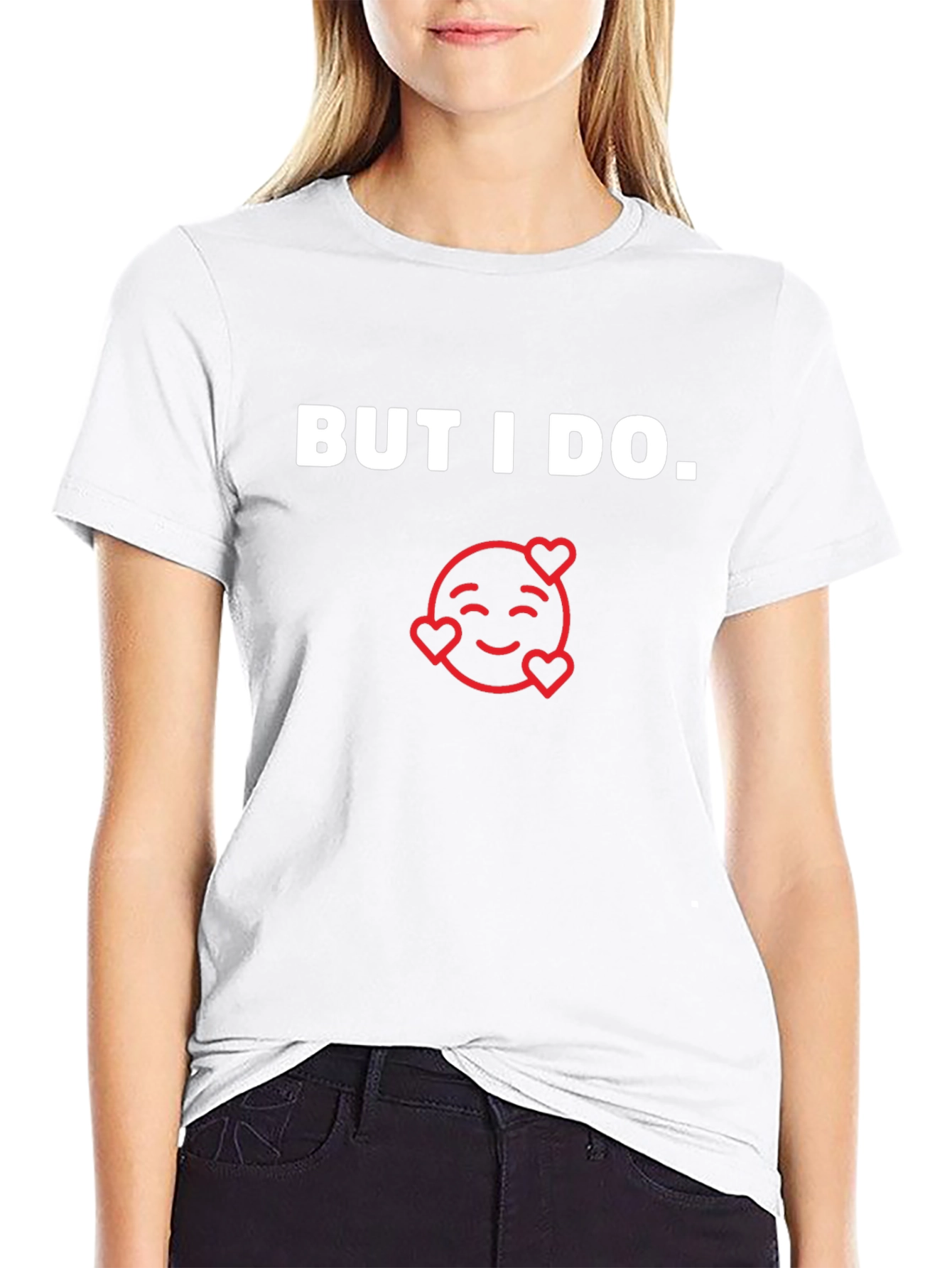 But I Do Emoji Heart Graphic Black T-Shirt