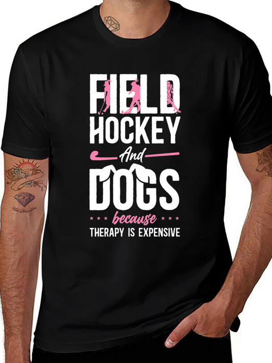 Field Hockey and Dogs Graphic Tee