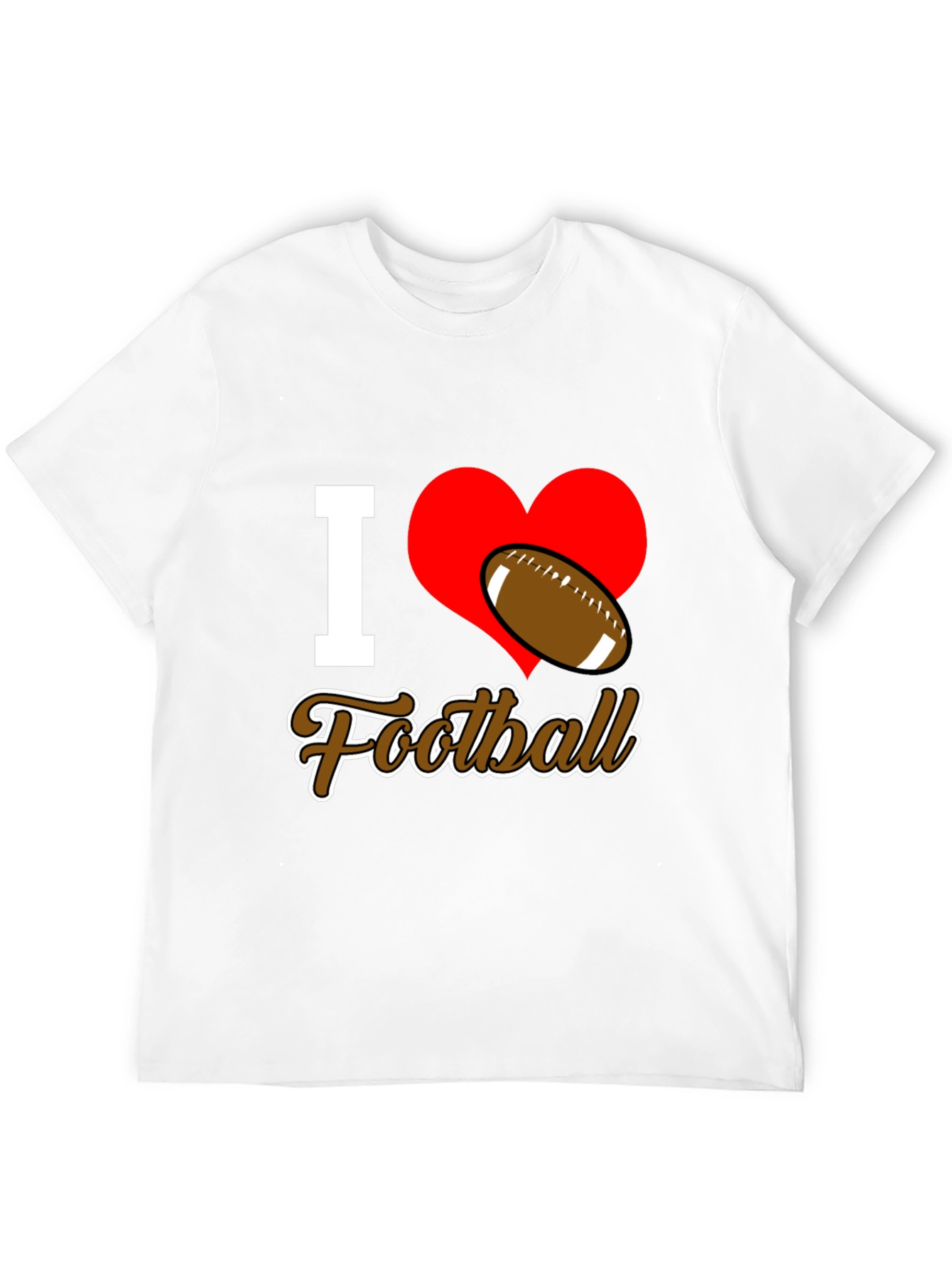 I Love Football T-Shirt - Black Graphic Tee