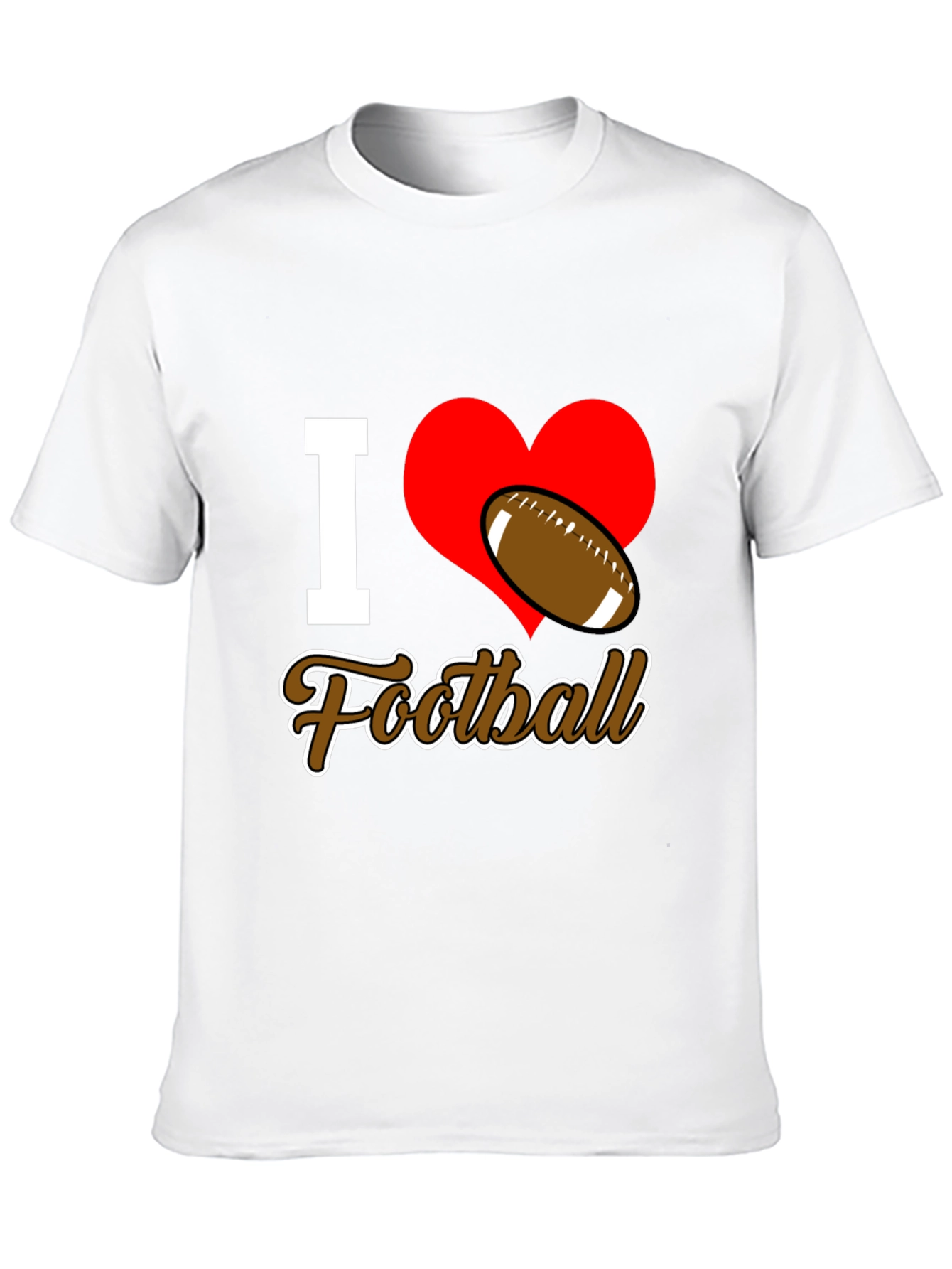 I Love Football T-Shirt - Black Graphic Tee