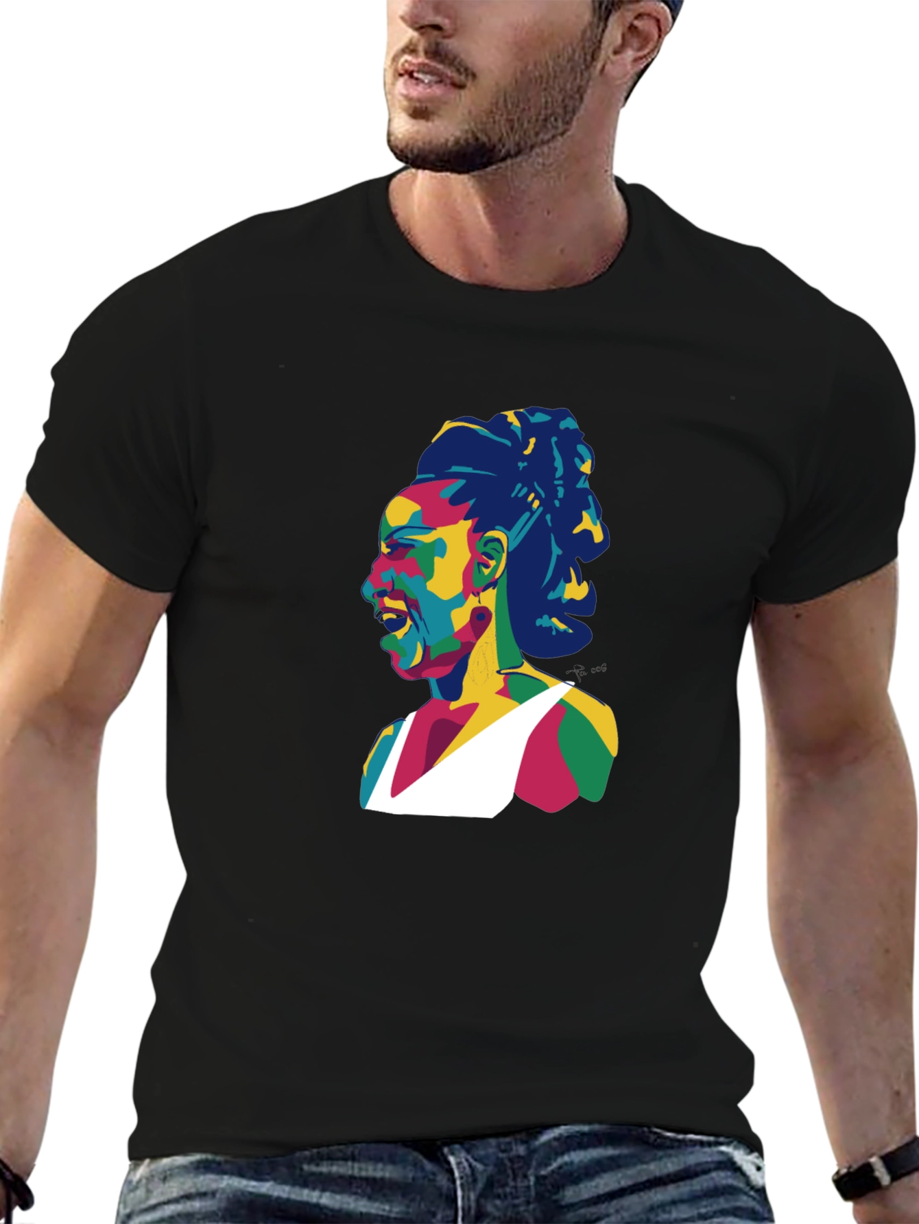 Pop Art Athlete Black T-Shirt