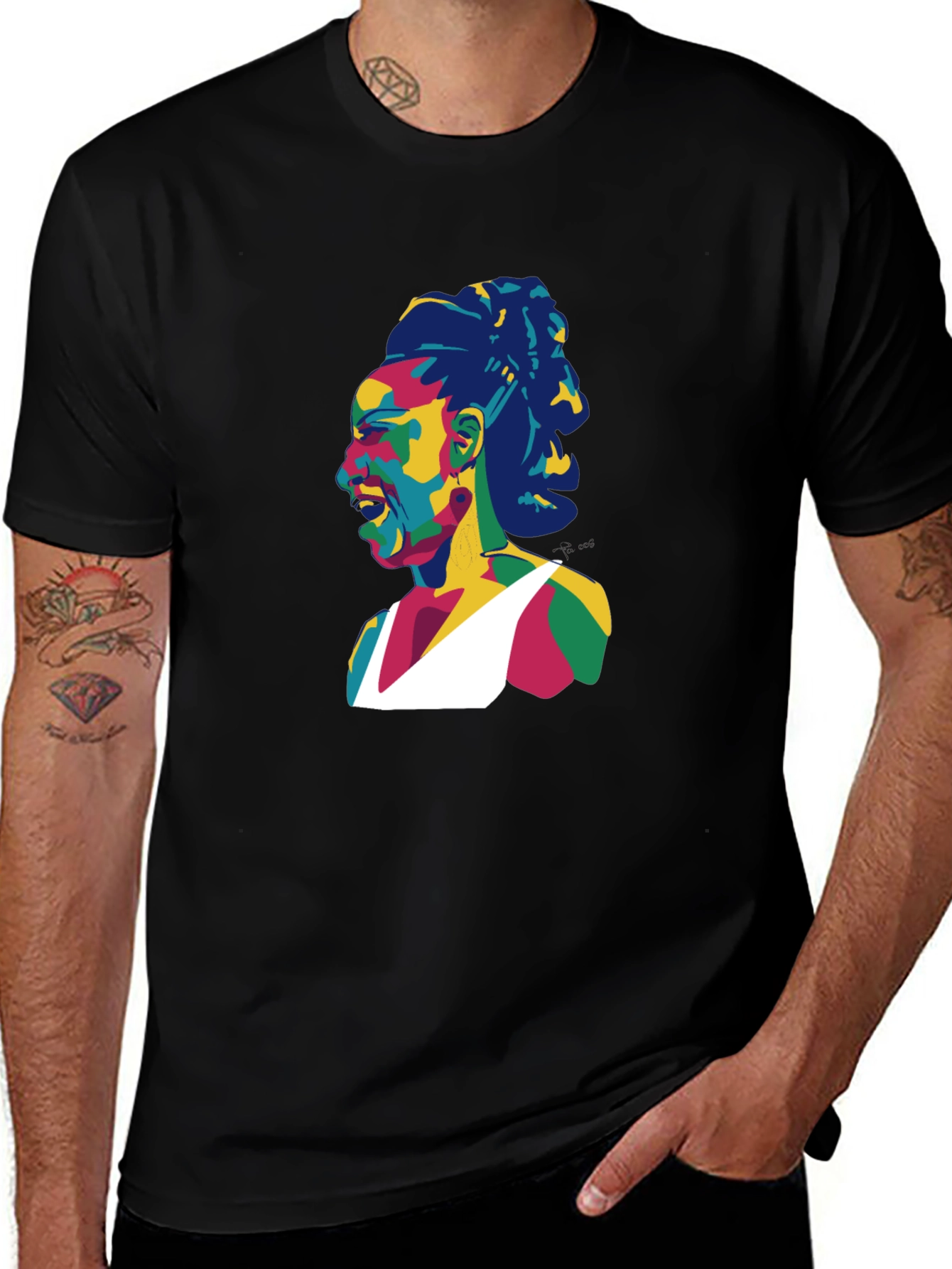 Pop Art Athlete Black T-Shirt