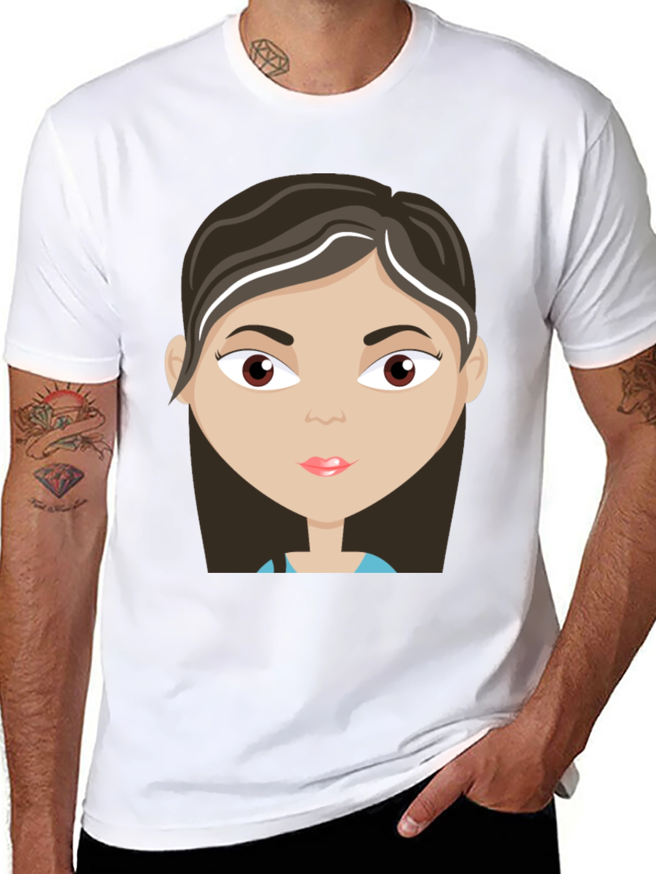 Cartoon Girl Graphic T-Shirt
