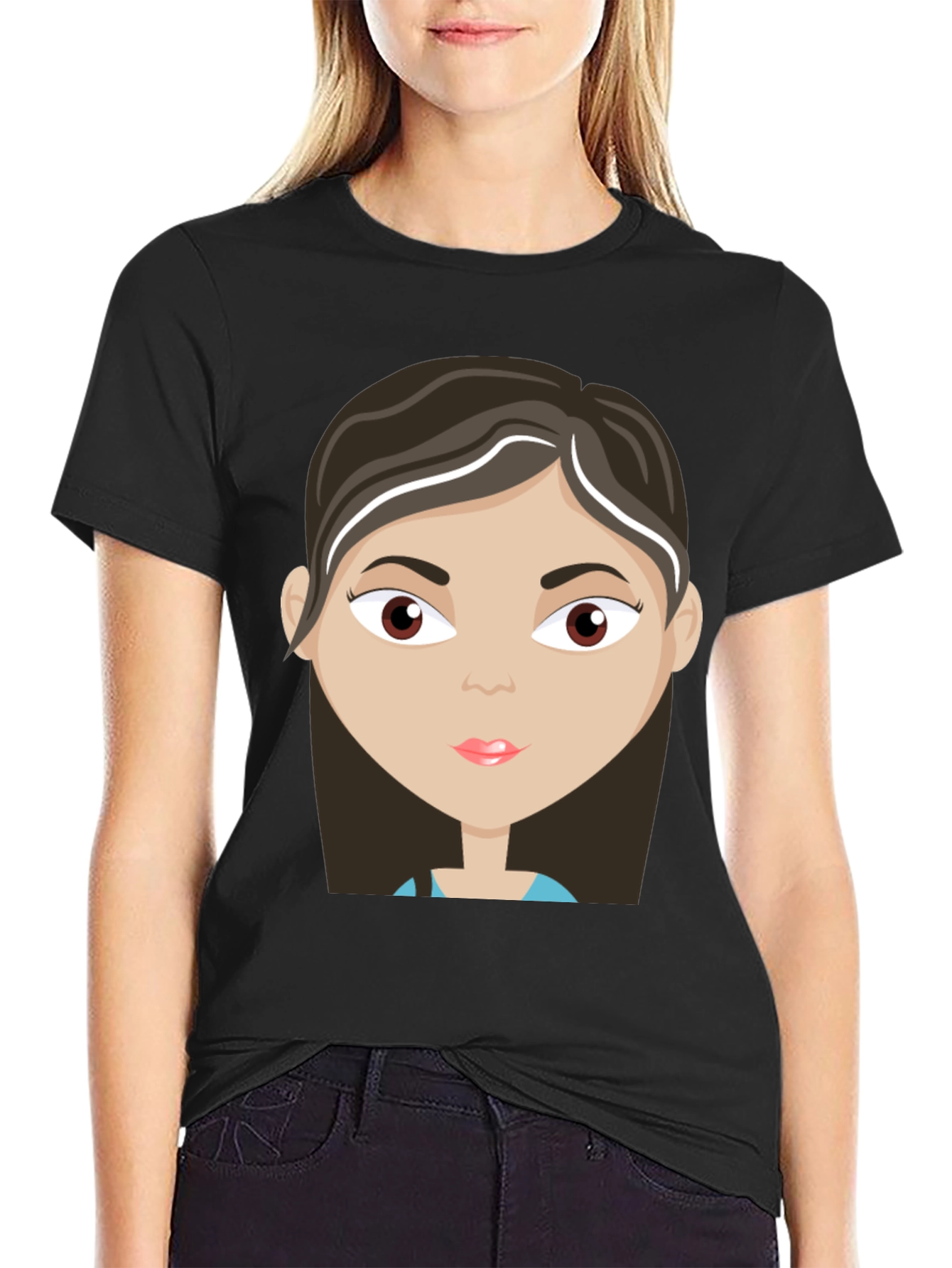 Cartoon Girl Graphic T-Shirt