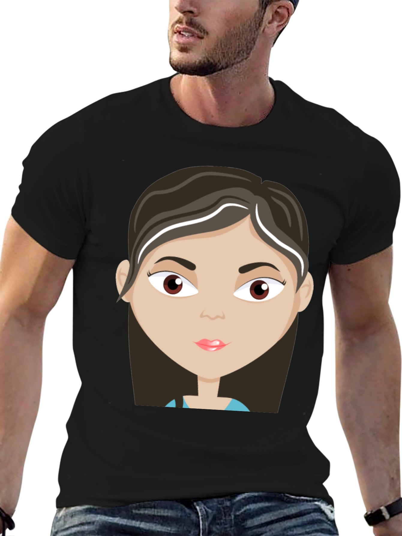 Cartoon Girl Graphic T-Shirt