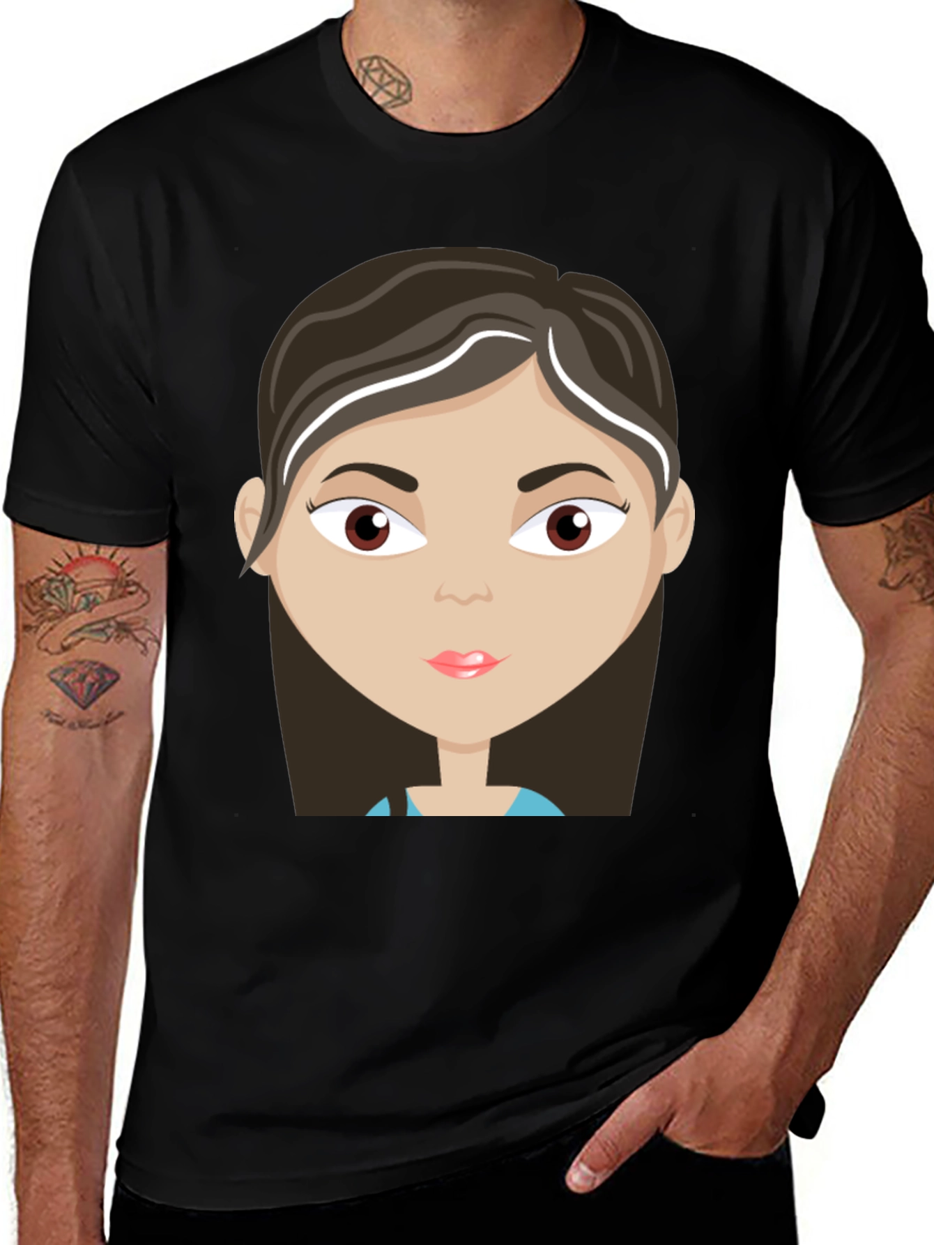 Cartoon Girl Graphic T-Shirt