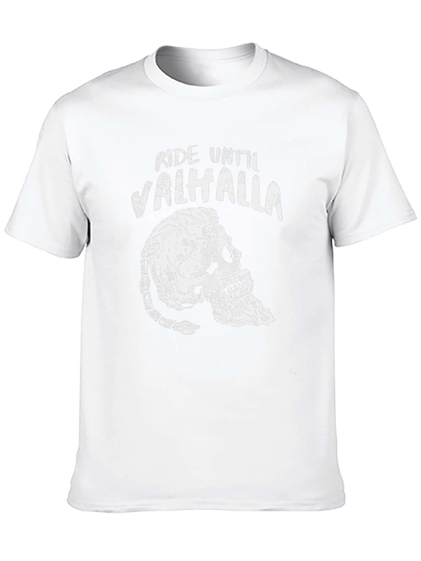 Ride Until Valhalla Viking Skull T-Shirt