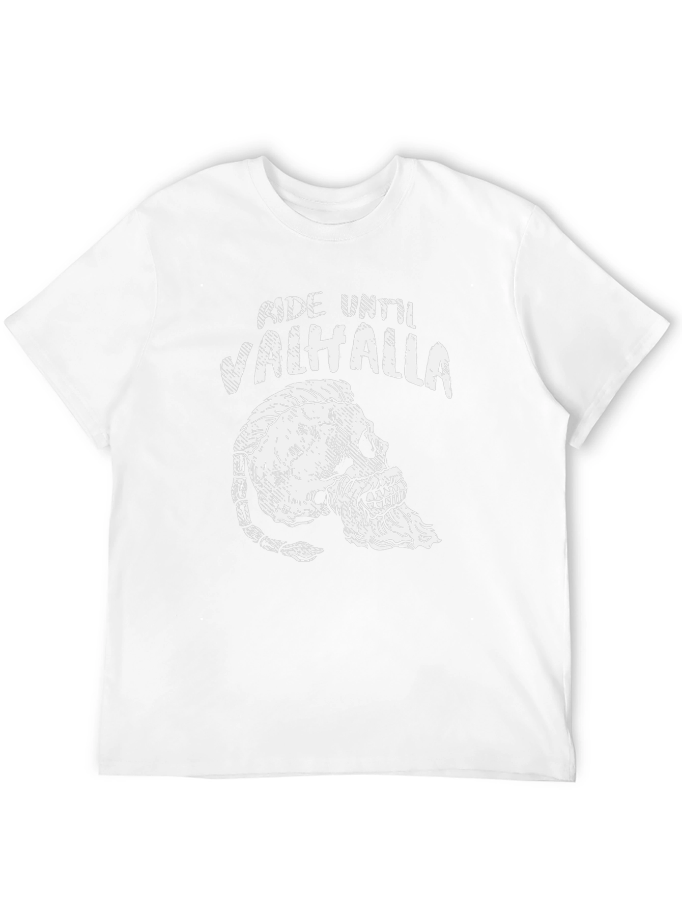 Ride Until Valhalla Viking Skull T-Shirt