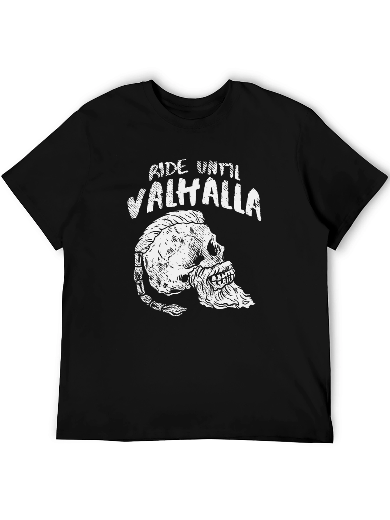 Ride Until Valhalla Viking Skull T-Shirt