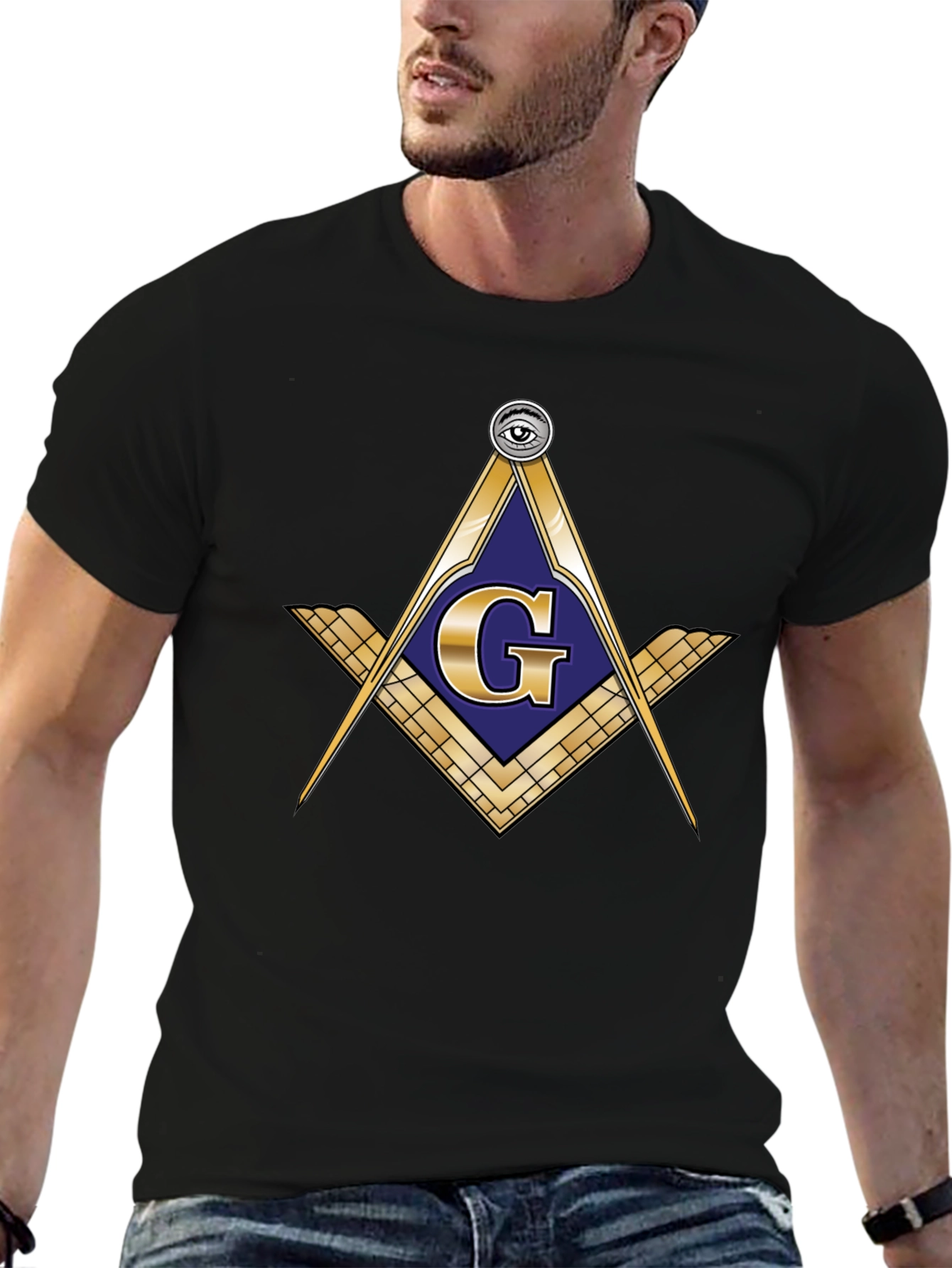 Masonic Symbol Black T-Shirt