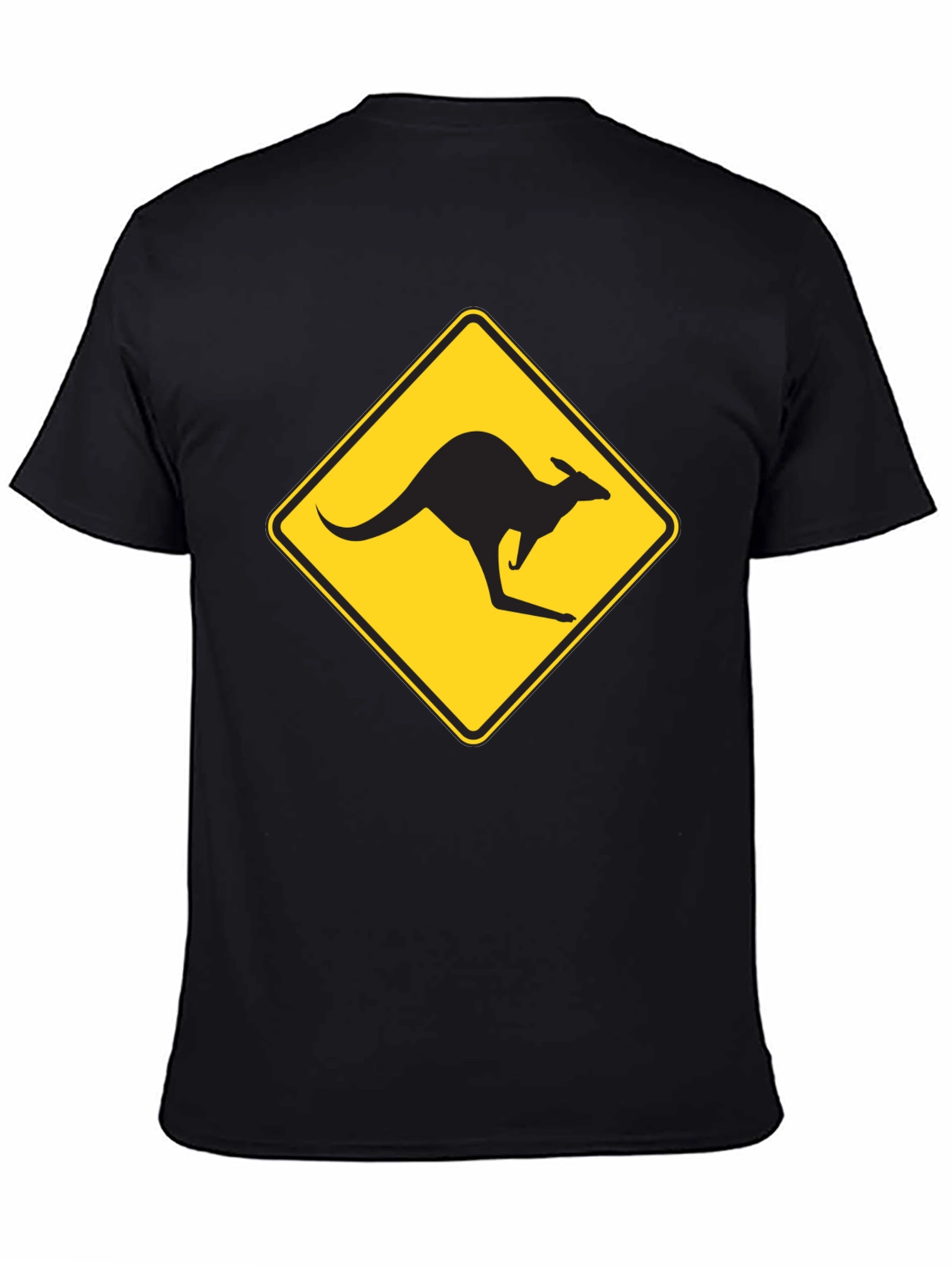 Kangaroo Crossing Black T-Shirt