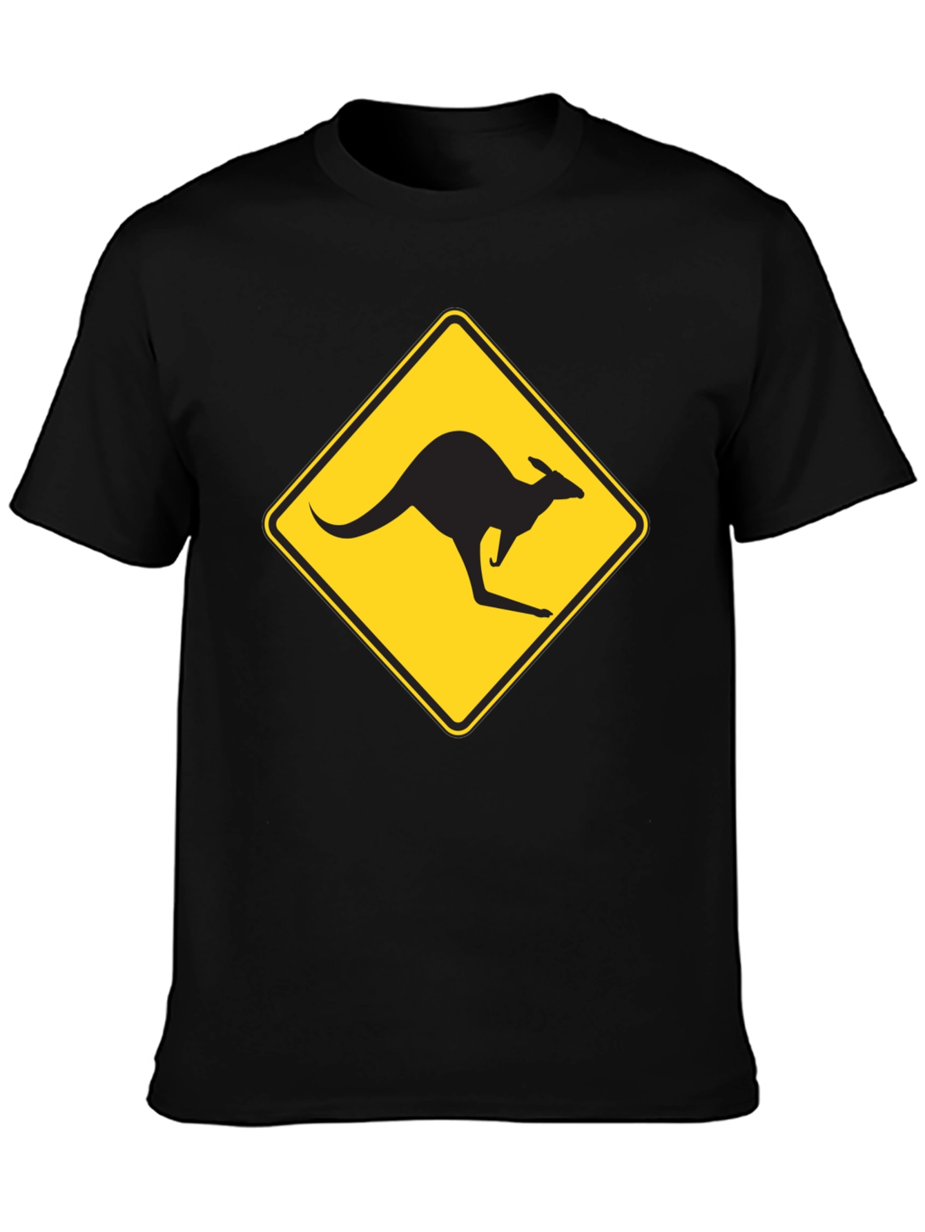 Kangaroo Crossing Black T-Shirt