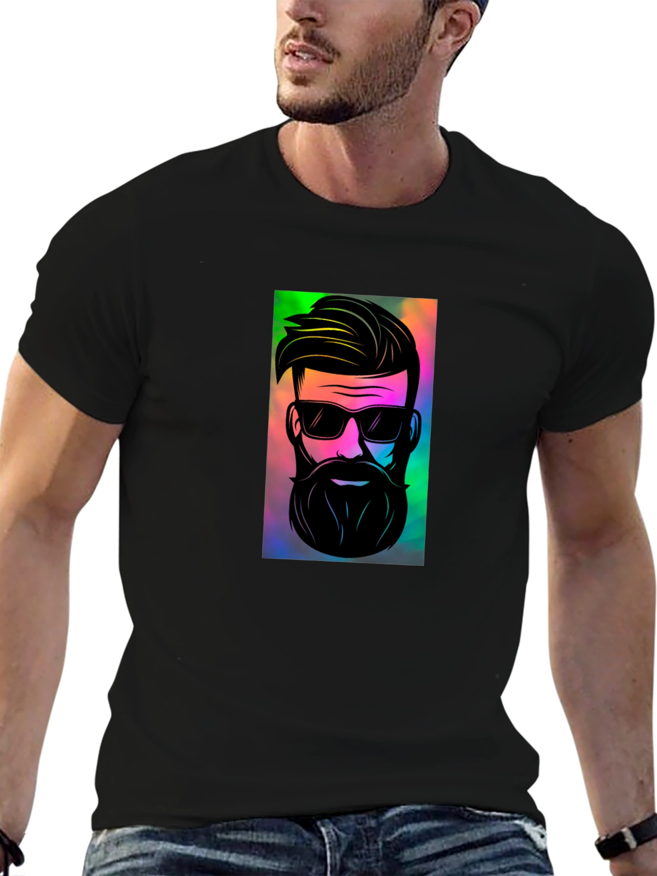 Cool Graphic Print Black T-Shirt