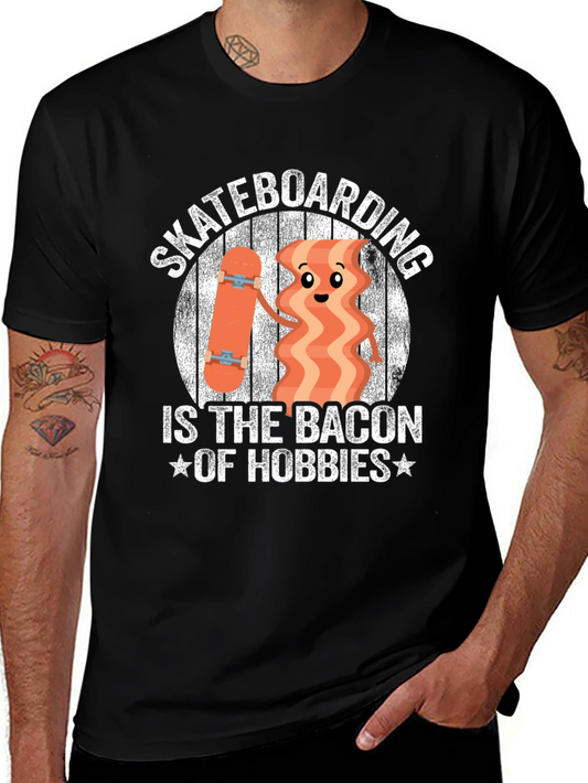 Skateboarding Bacon of Hobbies Graphic Tee