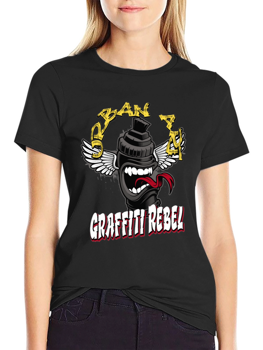 Urban Art Graffiti Rebel Black T-Shirt