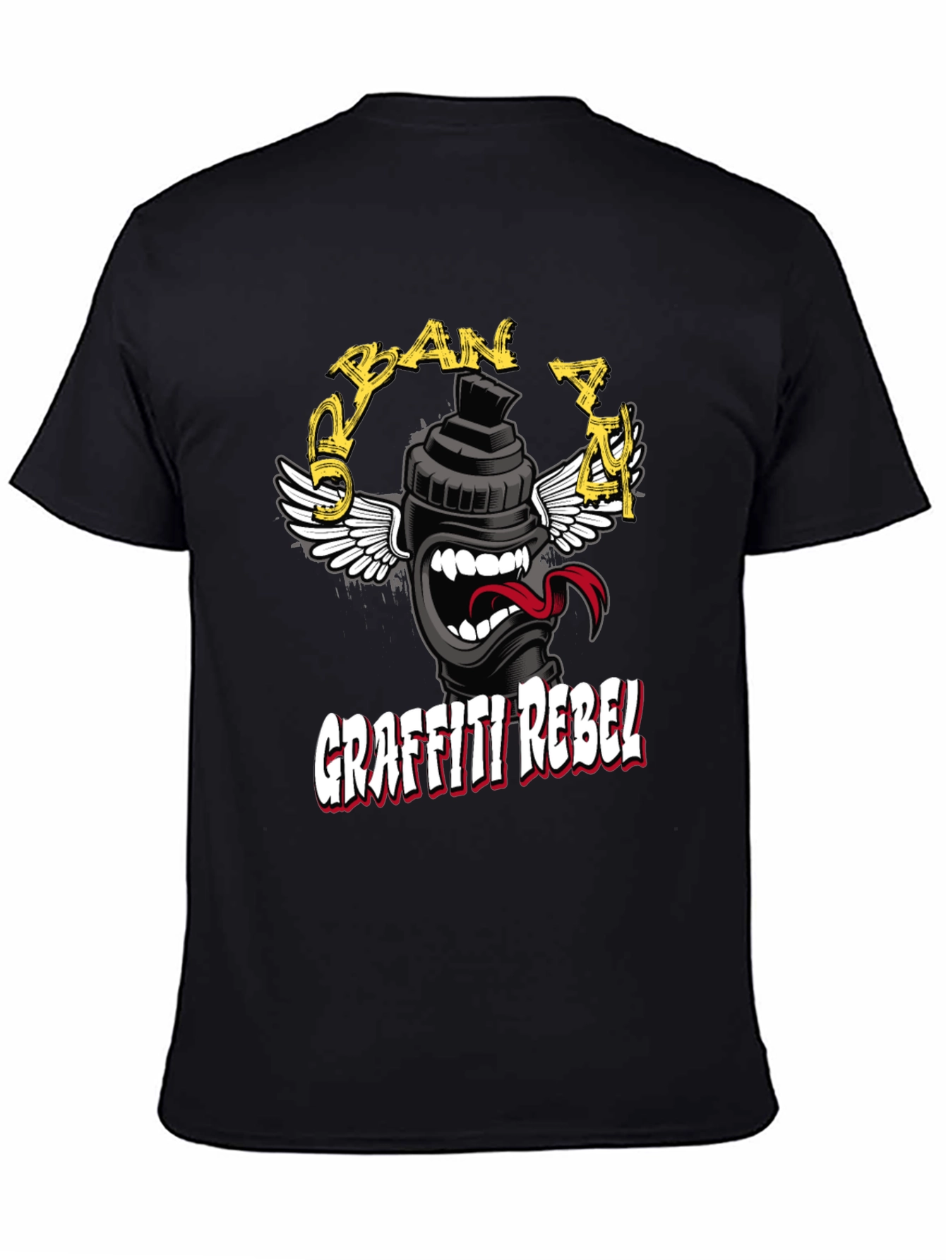 Urban Art Graffiti Rebel Black T-Shirt
