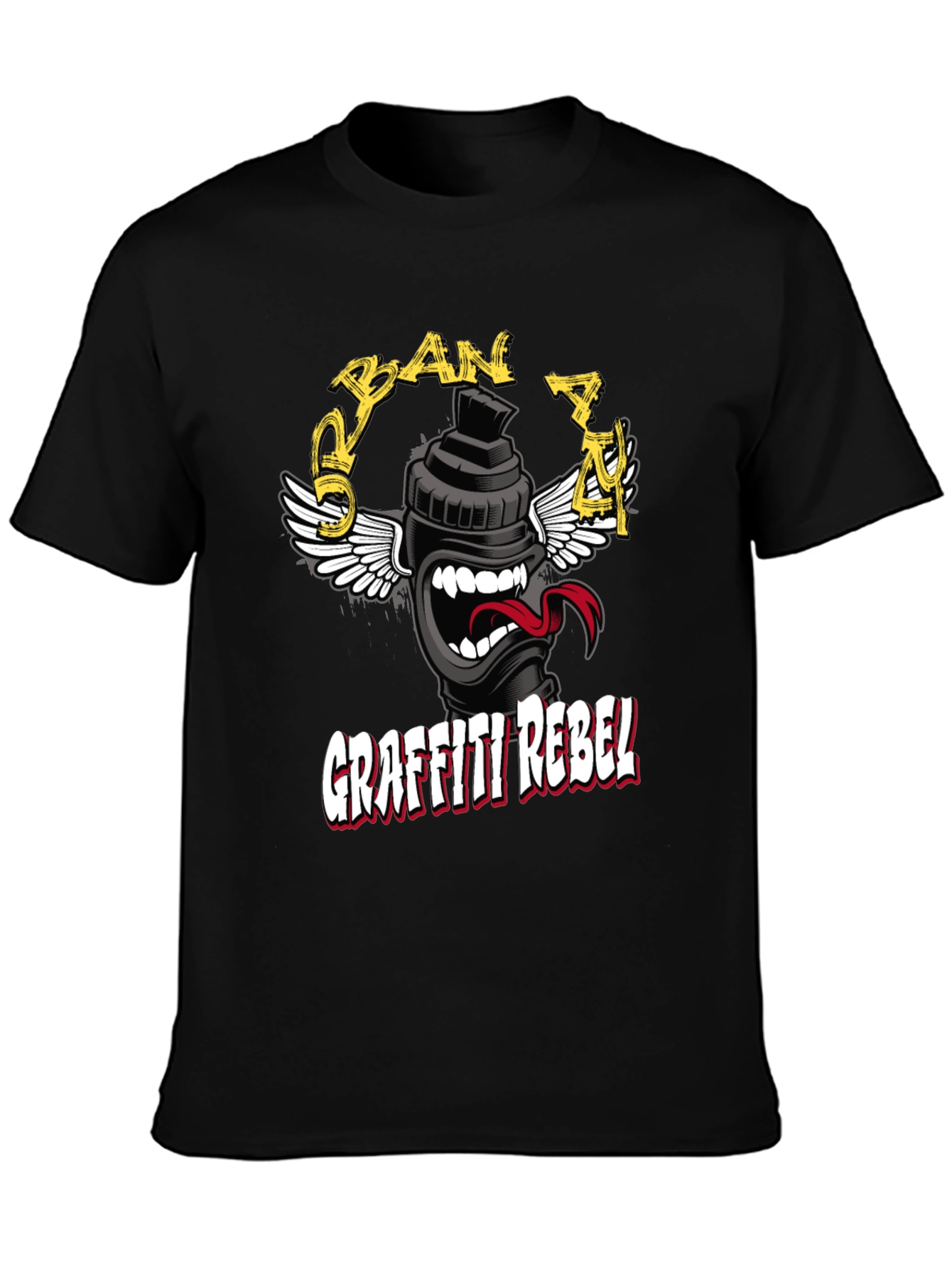 Urban Art Graffiti Rebel Black T-Shirt