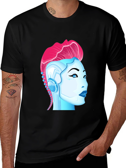 Cyberpunk Robot Girl Graphic T-Shirt