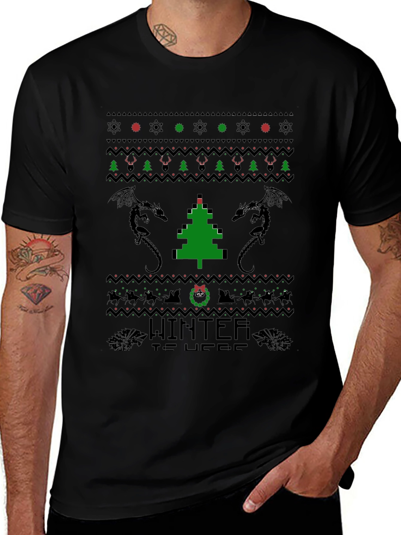 Ugly Christmas Sweater Style Game of Thrones T-Shirt