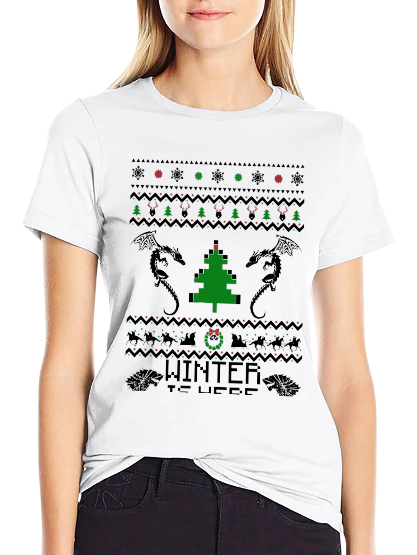 Ugly Christmas Sweater Style Game of Thrones T-Shirt