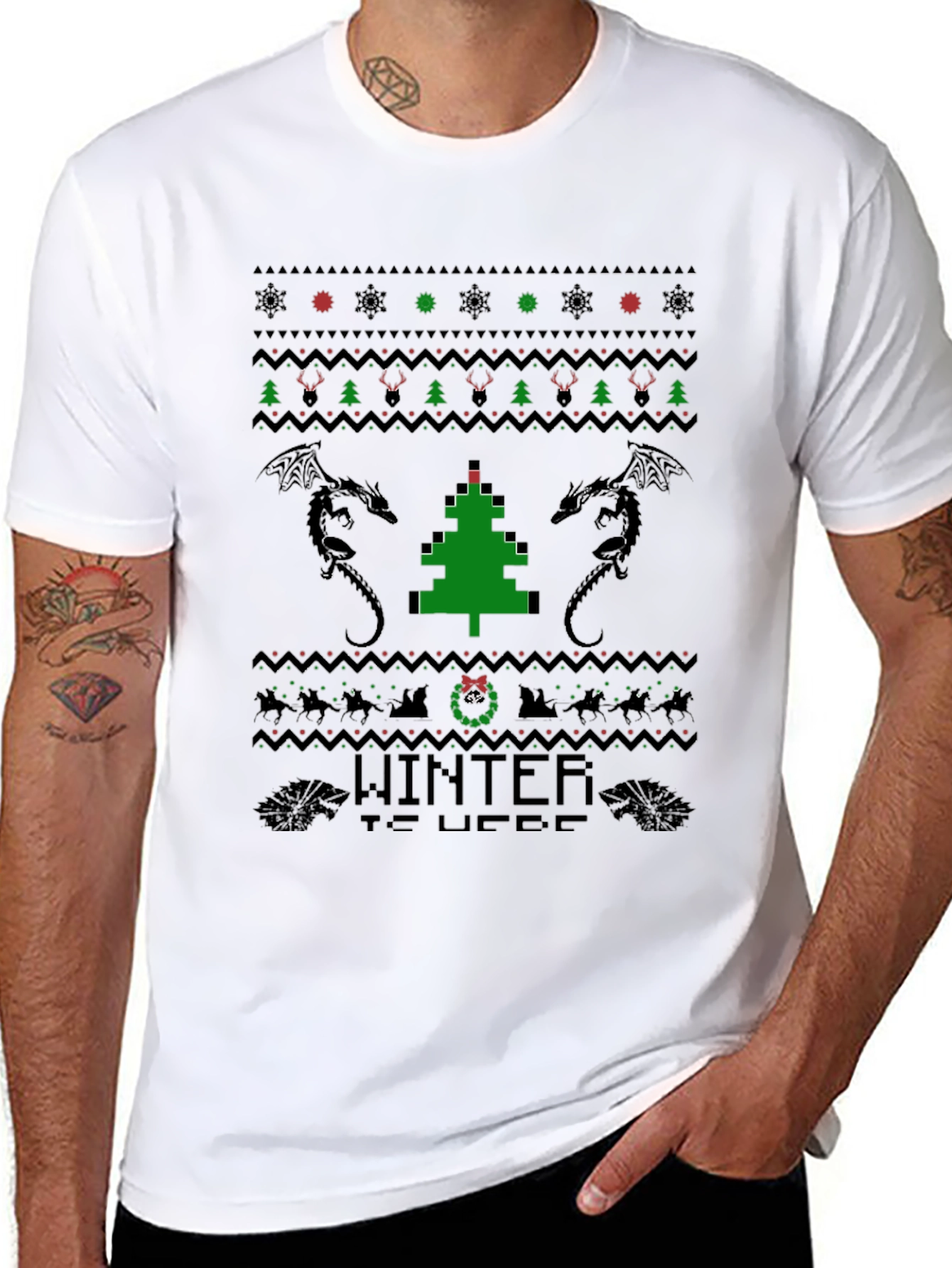 Ugly Christmas Sweater Style Game of Thrones T-Shirt