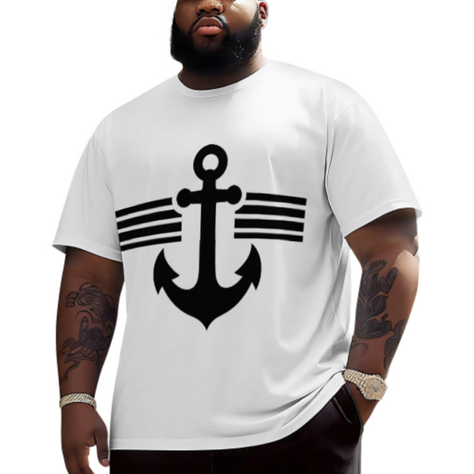 Classic Nautical Anchor T-Shirt | Minimal Maritime Sailing Graphic Tee(z1189)