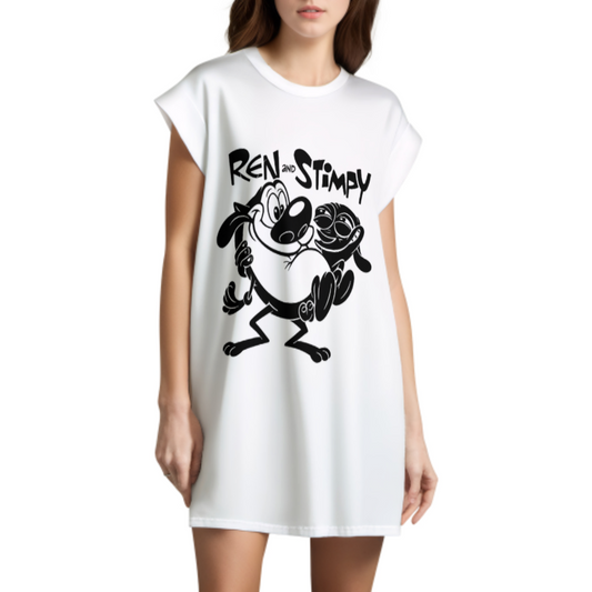 Ren & Stimpy Classic Cartoon T-Shirt | Nostalgic 90s Animation Graphic Tee(z1177)