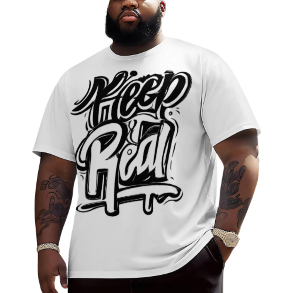 Keep It Real Graffiti Streetwear Graphic T-Shirt | Urban Hip Hop Inspired Casual Tee(z1182)