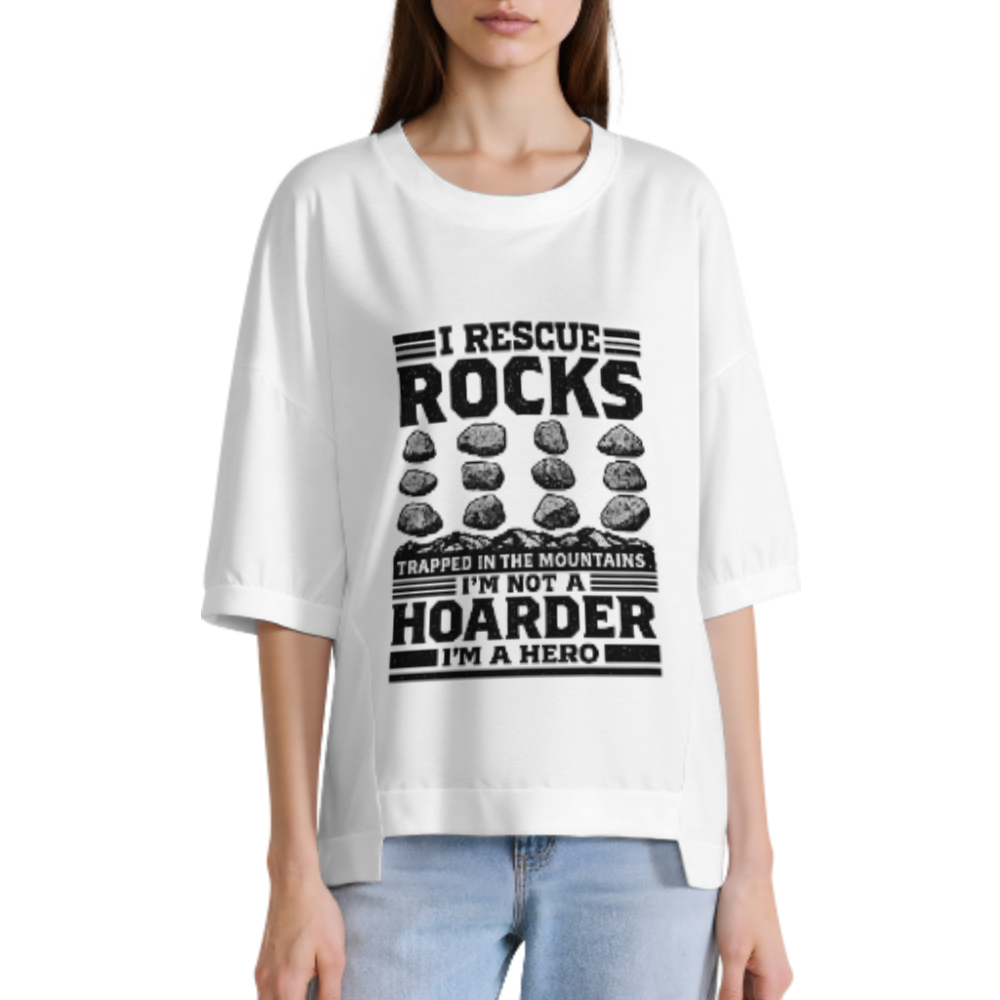 I Rescue Rocks Funny Geology Collector Graphic Tee | Rockhound Adventure Shirt(z1145)
