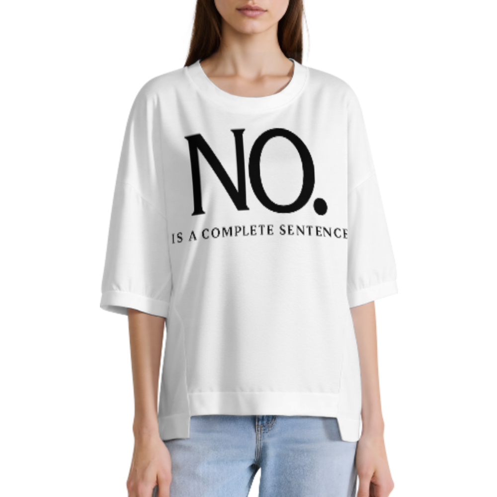 No. Is A Complete Sentence T-Shirt – Minimalist Empowerment Statement Tee(z1158)