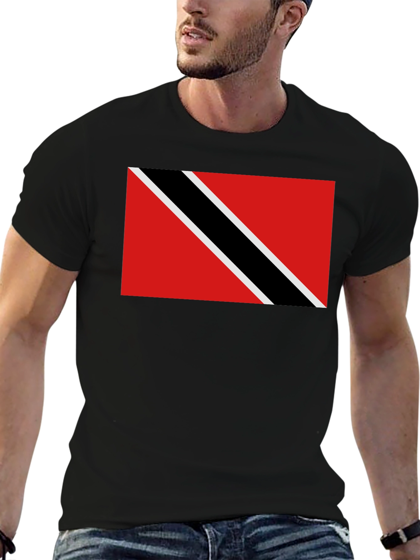 Trinidad & Tobago Flag T-Shirt - Black Crew Neck