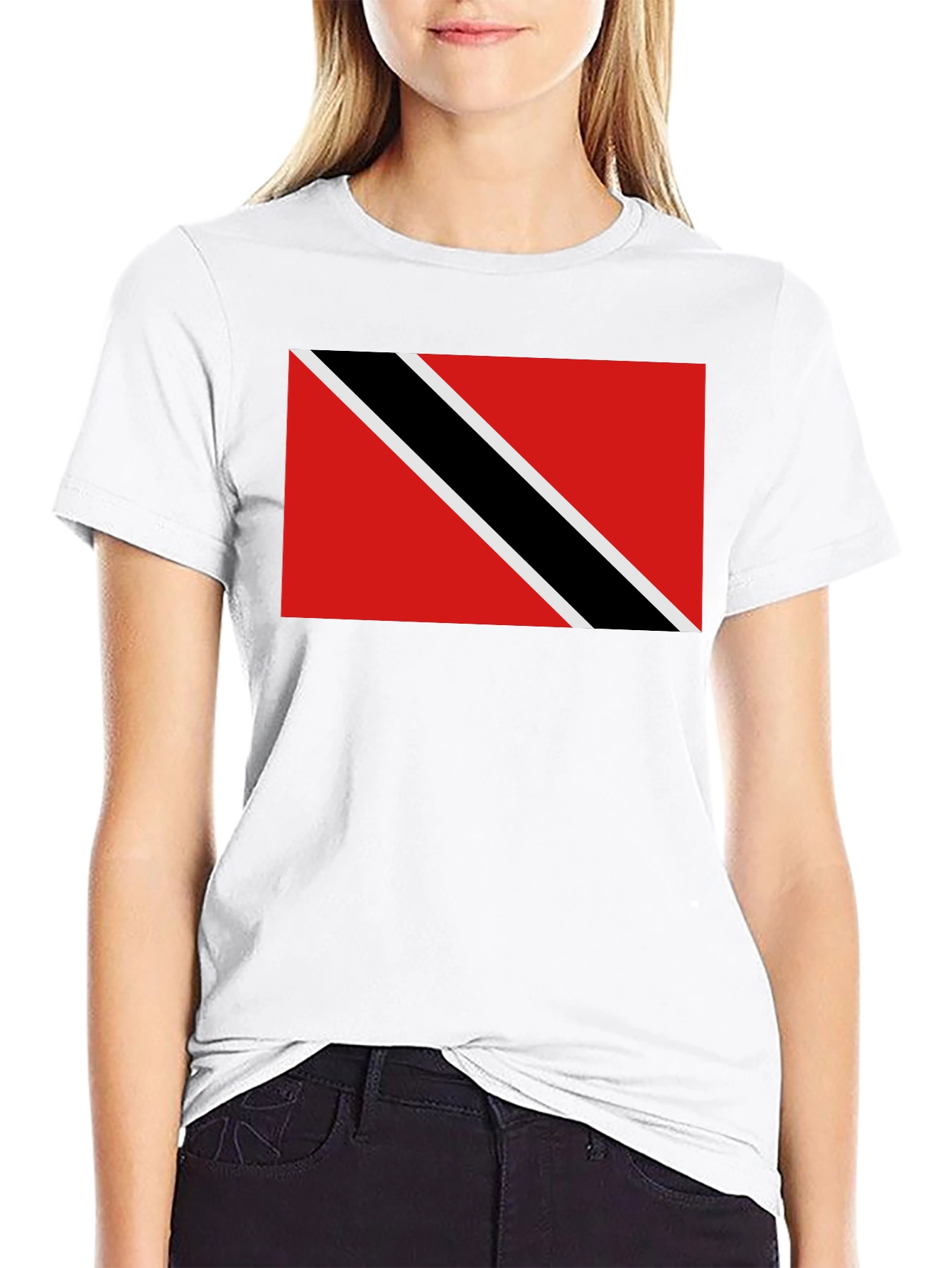 Trinidad & Tobago Flag T-Shirt - Black Crew Neck