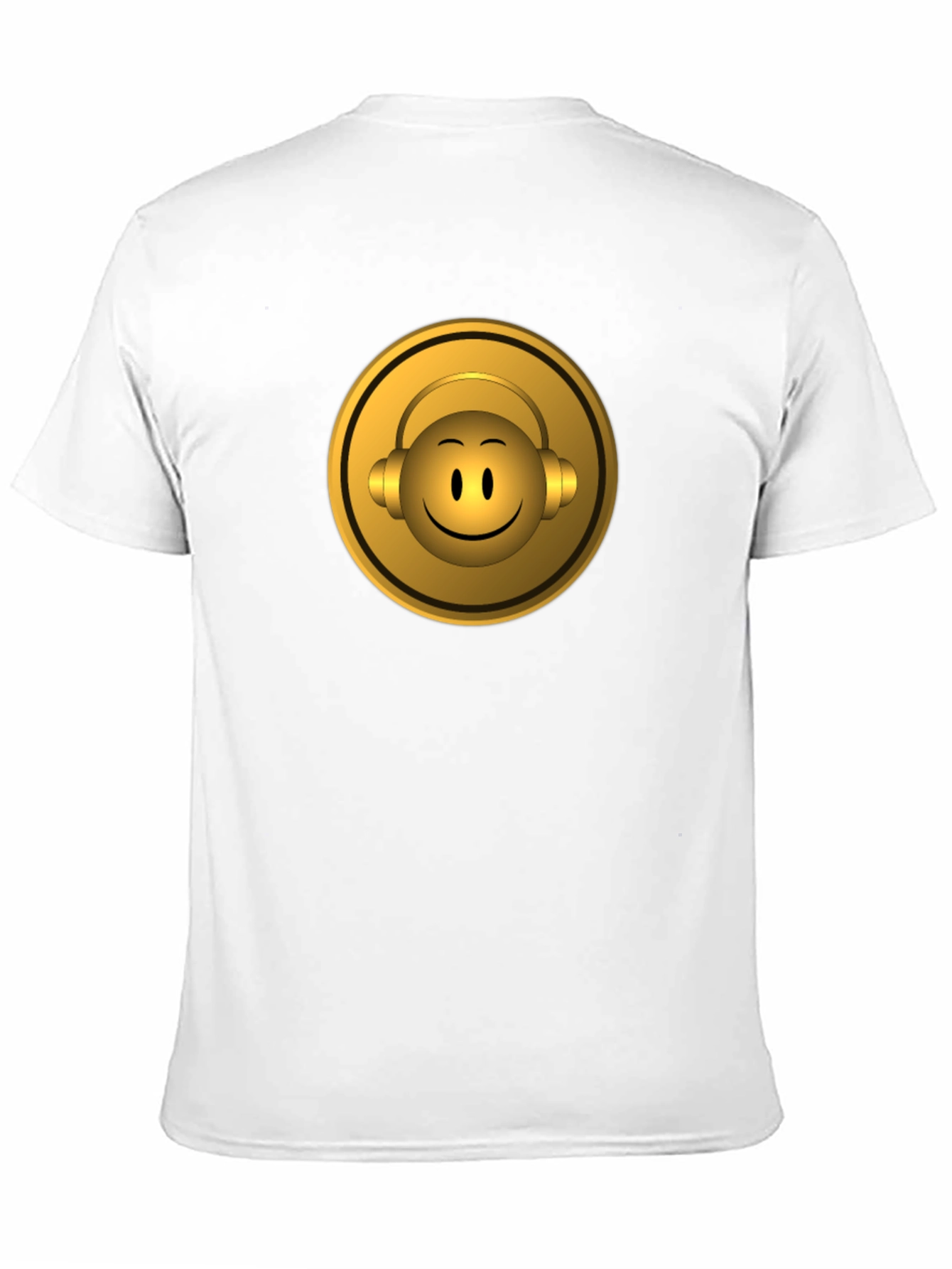 Golden Emoji Headphone Graphic Tee - Black