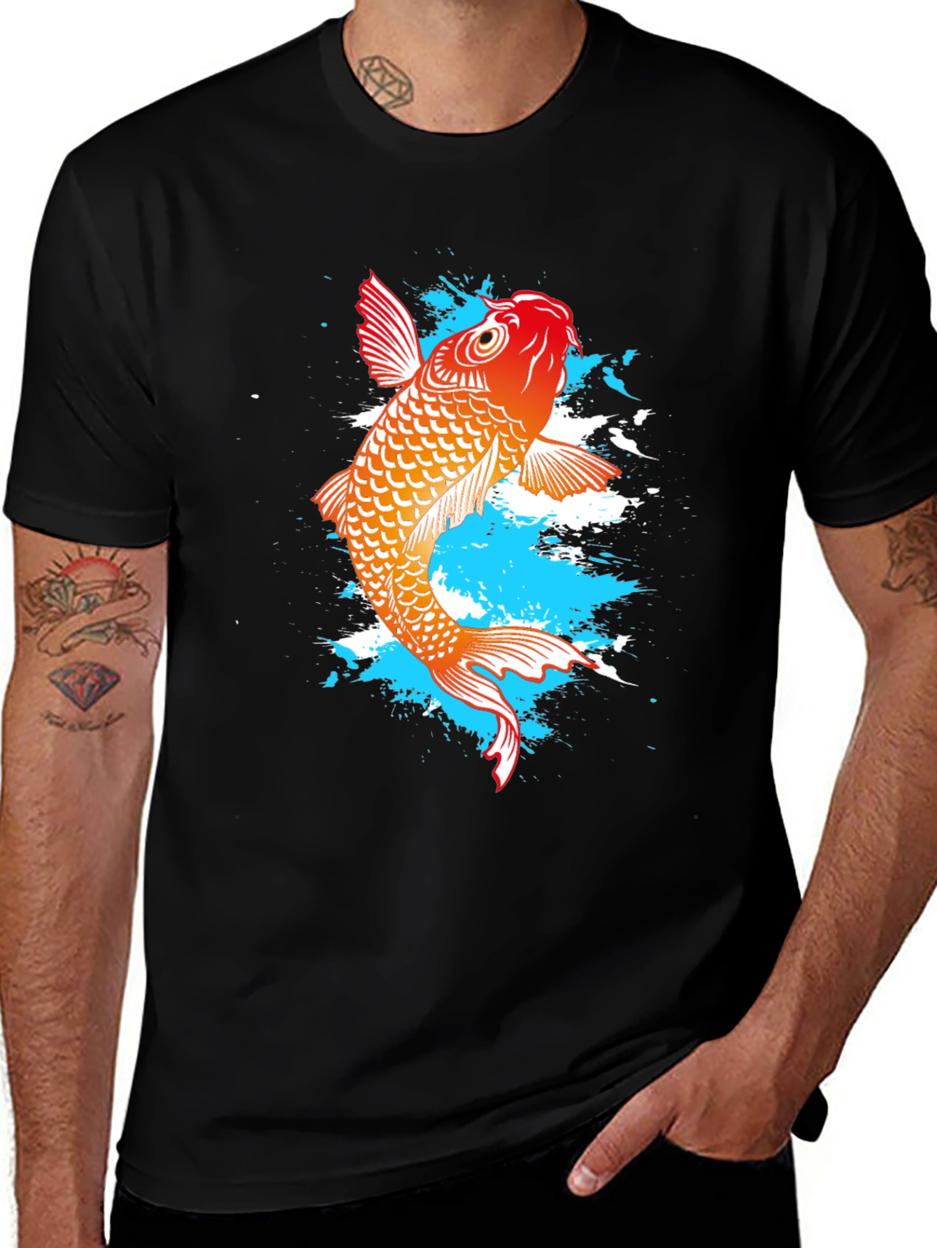 Koi Fish Graphic T-Shirt - Artistic Design