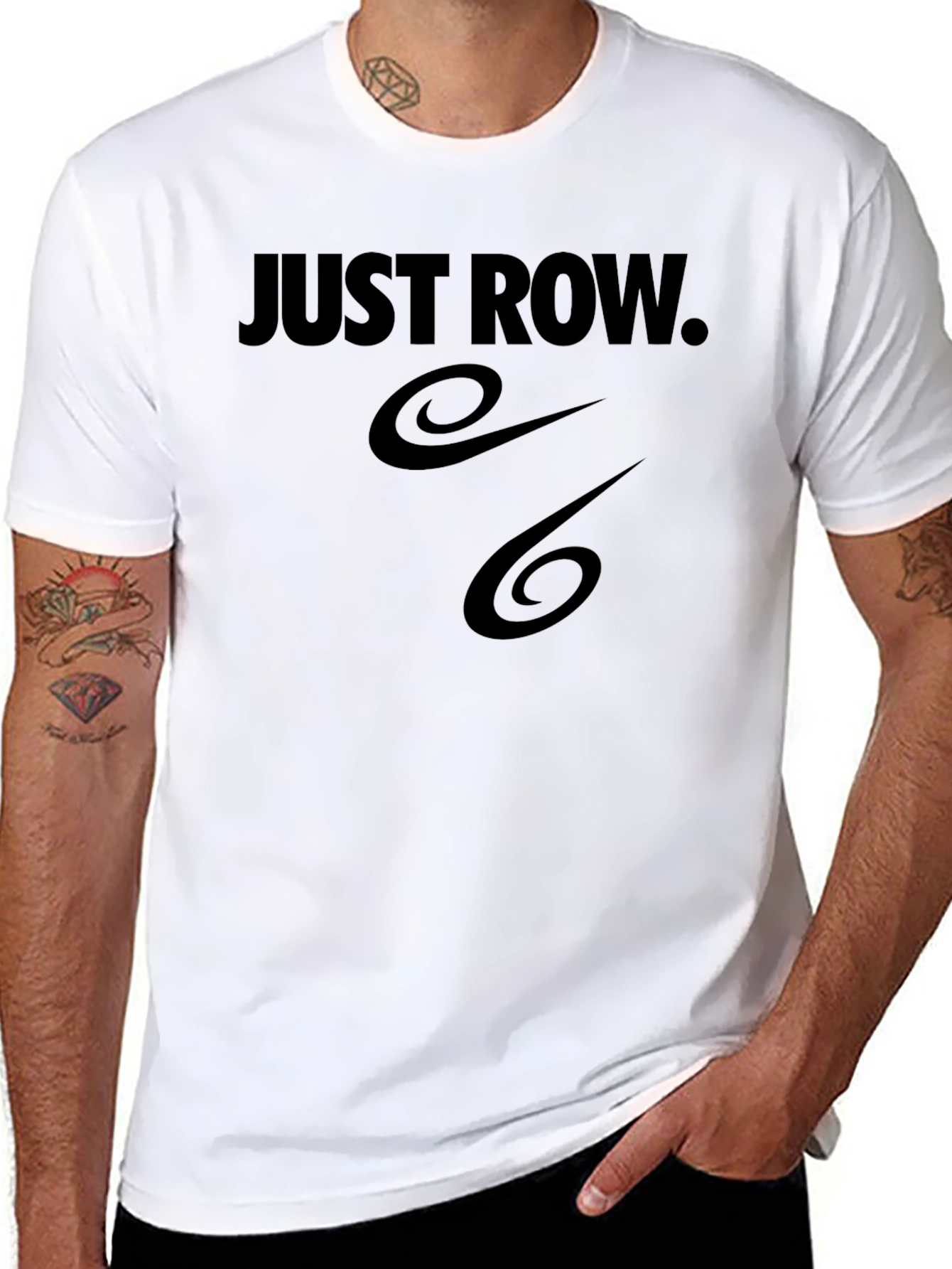 Just Row T-Shirt - Black Sporty Design