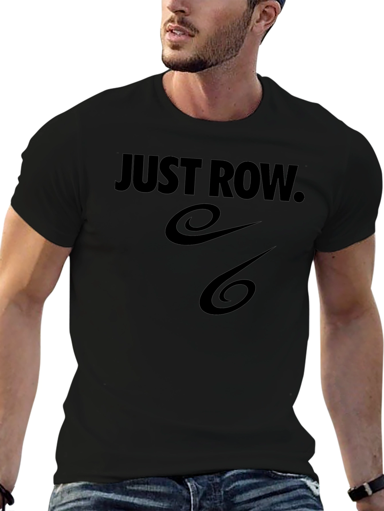 Just Row T-Shirt - Black Sporty Design