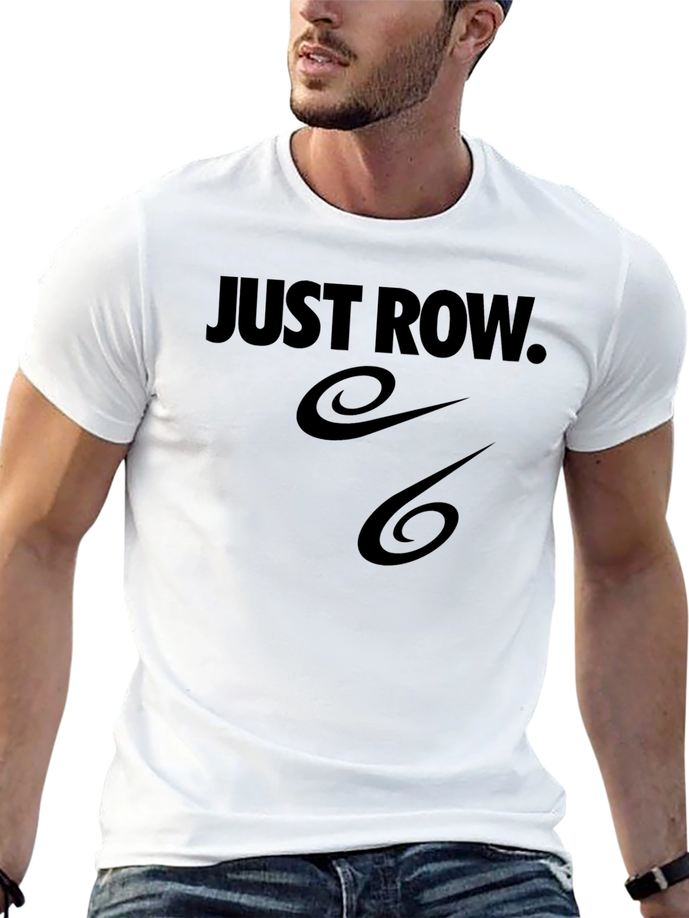 Just Row T-Shirt - Black Sporty Design