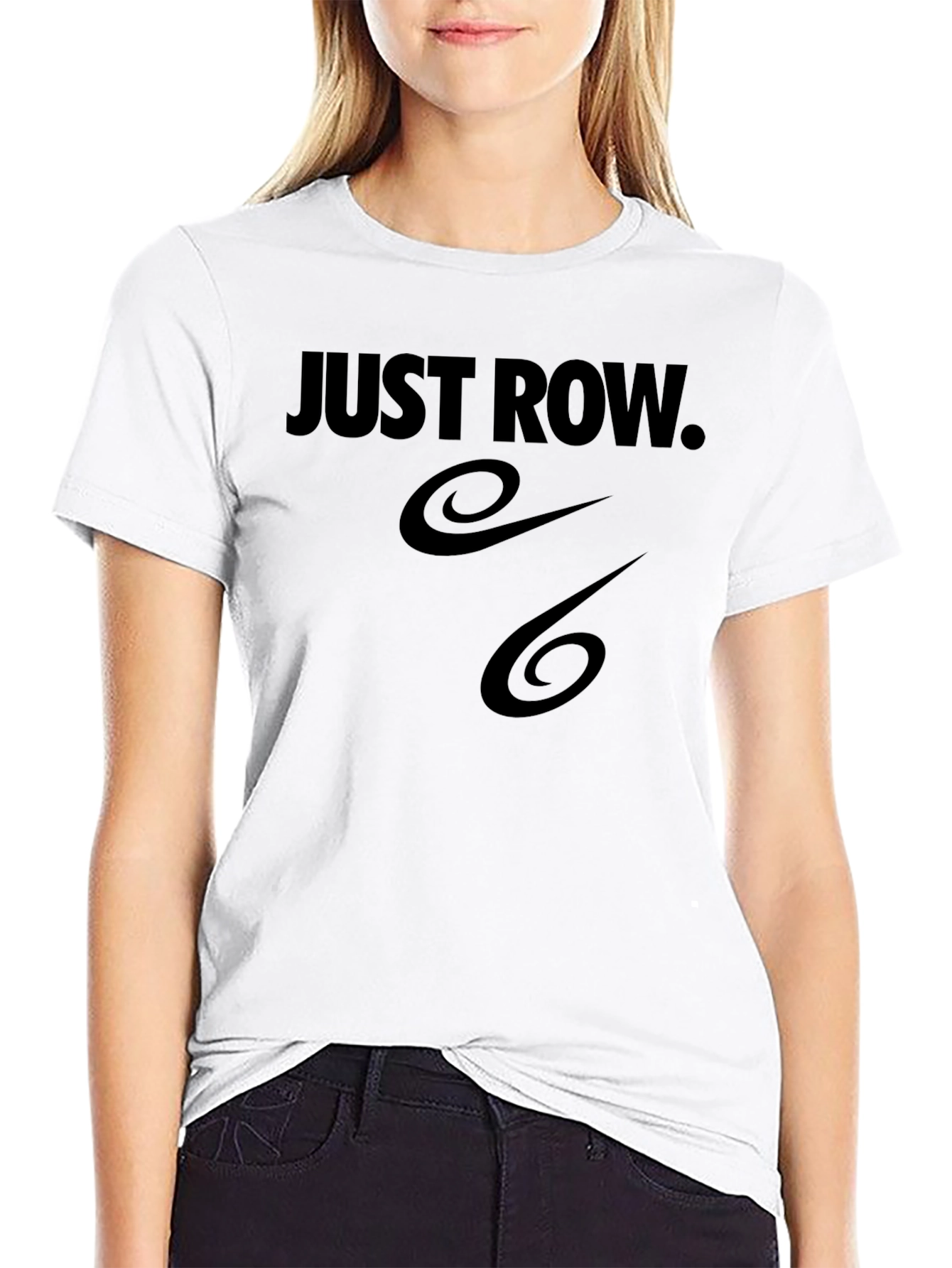 Just Row T-Shirt - Black Sporty Design