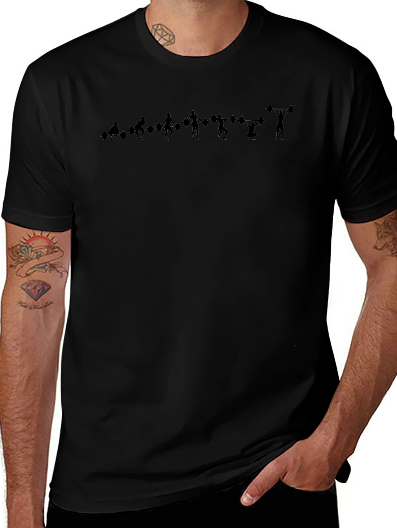 Weightlifting Silhouette Graphic Tee - Black